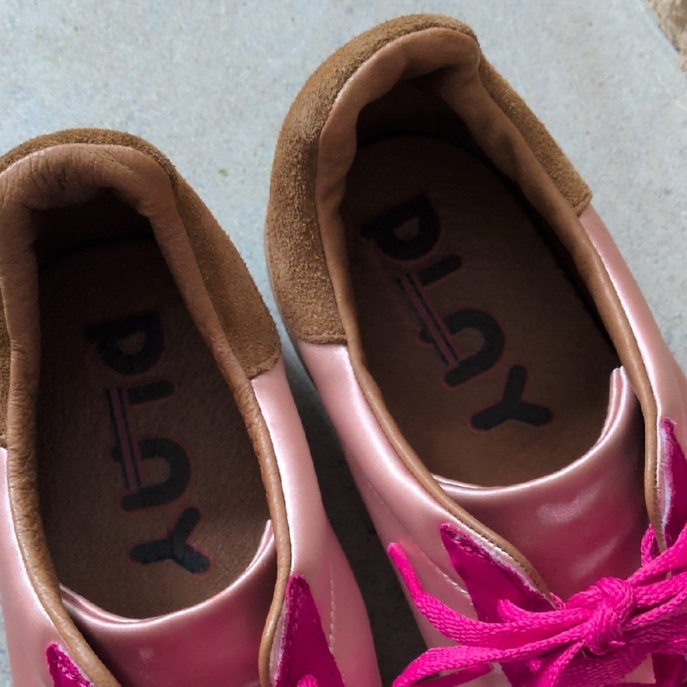 PLAY by JEFFERY CAMPBELL I Pink & Brown Satin & Suede "Keyes" Sneakers Shoes, 8 - Picture 12 of 16